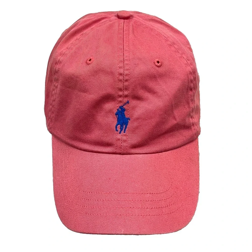 Polo Ralph Lauren Hat Cap Strap Back Pink Blue Pony PRL Dad Twill Adjustable *